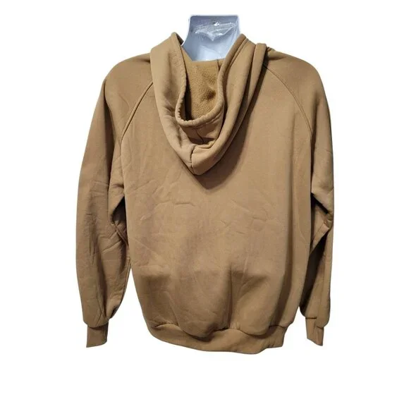 Mens NASA Hoodie Sweatshirt Brown L Relaxed Rocket Skater Surfer Pocket - Picture 2 of 11